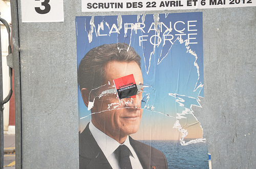 Defaced Sarkozy poster by http://www.flickr.com/photos/novopress/