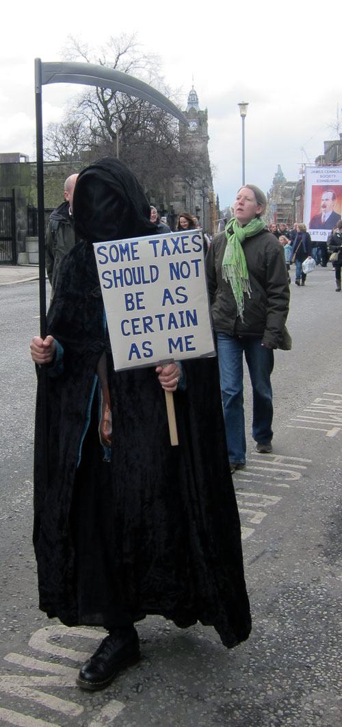 Protestor at Anti-Bedroom Tax demo in Edinburgh
